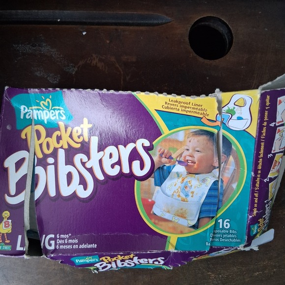 Bibsters Other - Bibsters - Large Single Use Bibs 6mos plus.  NIB Pampers 8 Ct 2002 Sesame Street